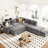 L-Shaped With Port And Removable Cushions - Enhance Your Living Room, Office, Apt Extra Storage Socket Gray For Room Elegance-1609251909