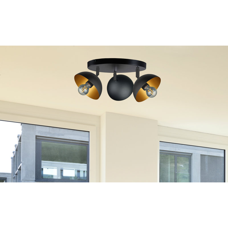 Bronxton 3-Light 36cm Ceiling Spotlight, Black/Gold