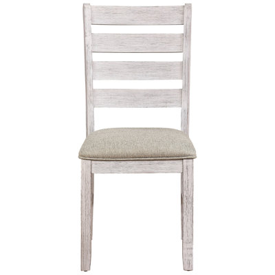 2 chaises de salle à manger 2 pièces, grisâtre, revêtement en tissu, structure en bois, transitionnel, assise rembourrée de 41 po de profondeur, conception transitionnelle