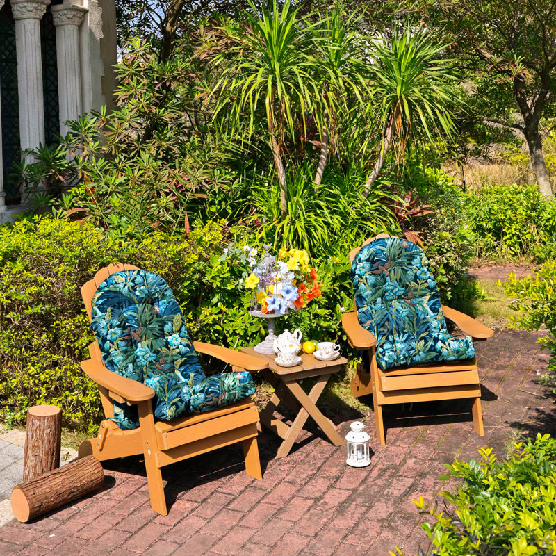 Coussin de chaise d'extérieur Adirondack pour meubles de patio, siège épais capitonné et dossier rond à haut dossier, 21 po x 4 po, floral