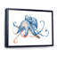 Pieuvre bleue sur blanc - reproduction sur toile-67236575-67236584