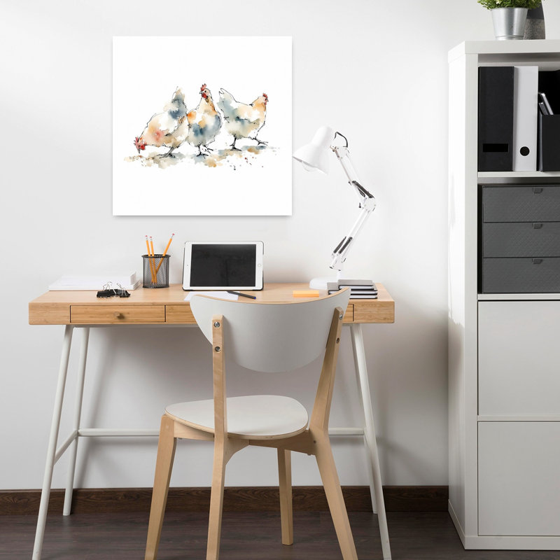Watercolor Farm Hens by Natalie Bruns - Wrapped Canvas Print, 45.72 cm H x 45.72 cm W