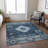 Machine Washable Indoor/Outdoor Xhevrie Blue Rug-1734924837