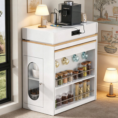 Table de salle à manger extensible avec plateau pliable, tiroirs, prise de courant et roulettes pour une utilisation polyvalente dans la cuisine et la salle à manger