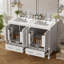 Meuble-lavabo de salle de bain avec lavabo intégré avec portes à fermeture en douceur et structure robuste-116872060