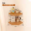 Tablette d'angle en chêne massif | Unité de rangement flottante murale-288230538