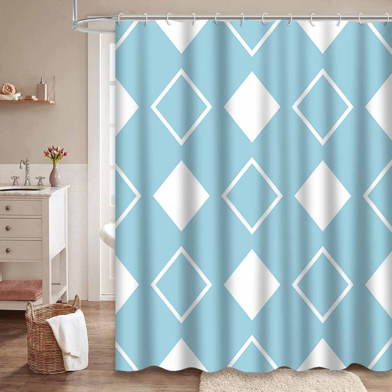 Rideau de douche imperméable bleu marine, rideaux de douche pour la salle de bain avec 12 crochets, 72" L x 78" W