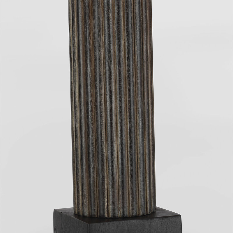 Chapman & Myers Reeve 29" Table Lamp in Vintage Carrara with Linen Shade, Walnut, Wood