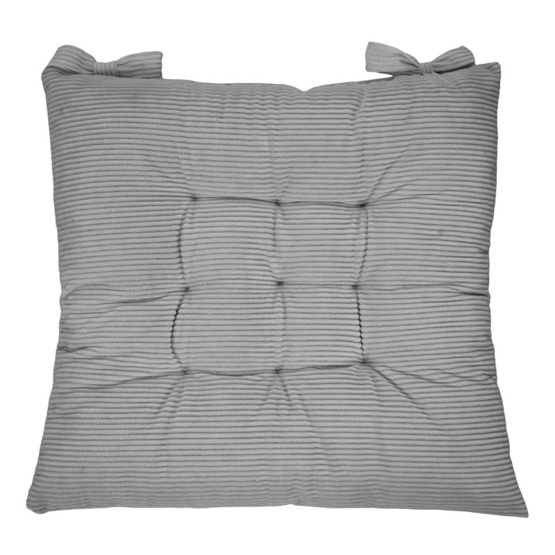 Set of 4 Comfortable Square Chair Cushions, Grey