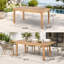 Table de salle à manger d'extérieur en bois extensible