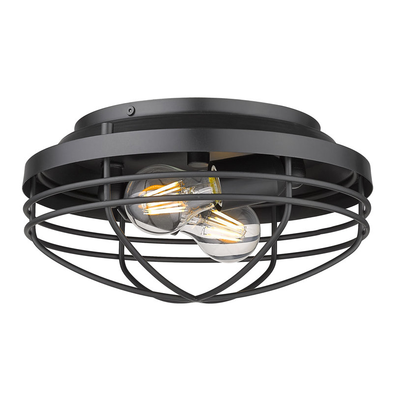 Lylah Steel Flush Mount, Matte Black