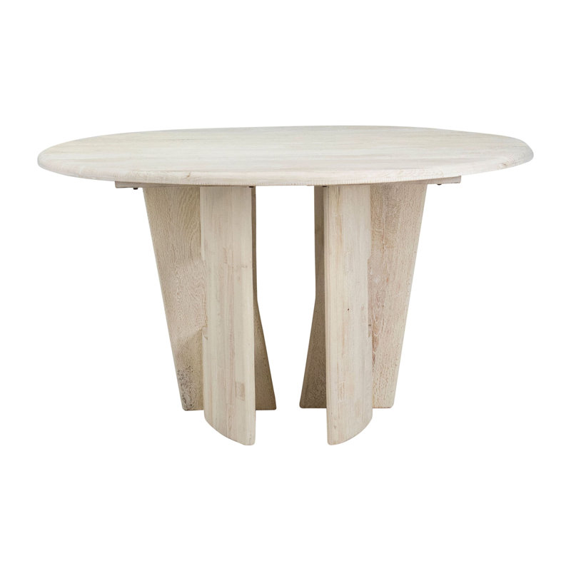 54" Elm Solid Wood Pedestal Dining Table