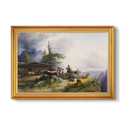 «An Alpine Farm on the Untersberg», 1835 - Frederick Gauermann - Toile encadrée sur mesure