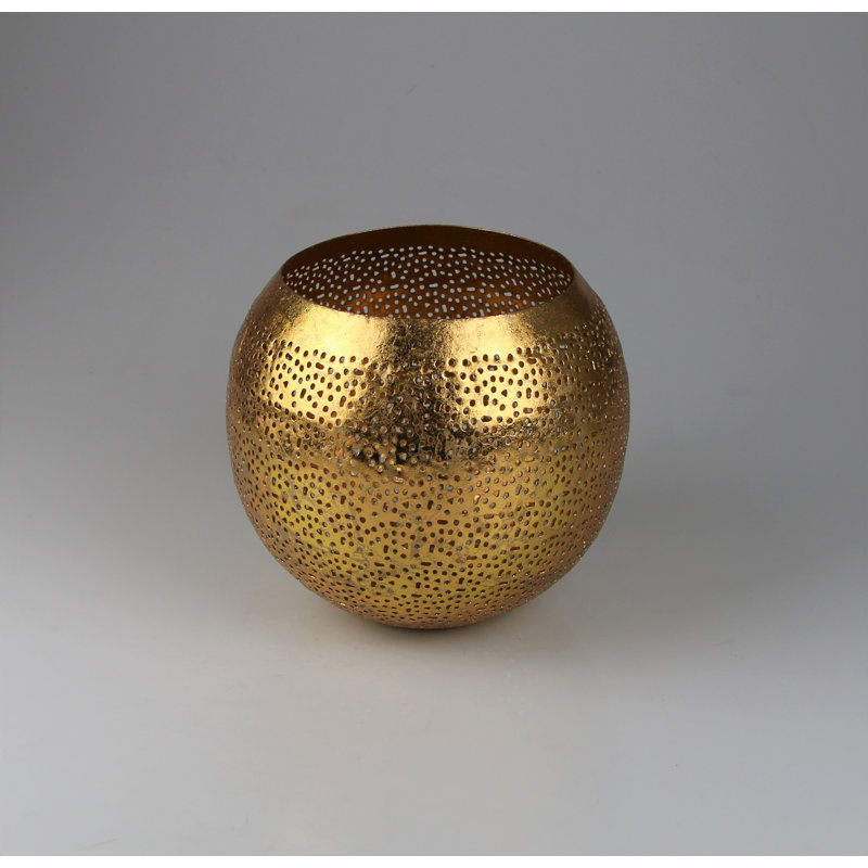 Metal Tabletop / Centrepiece Votive Holder, 40 cm H x 40 cm W x 40 cm D, Gold