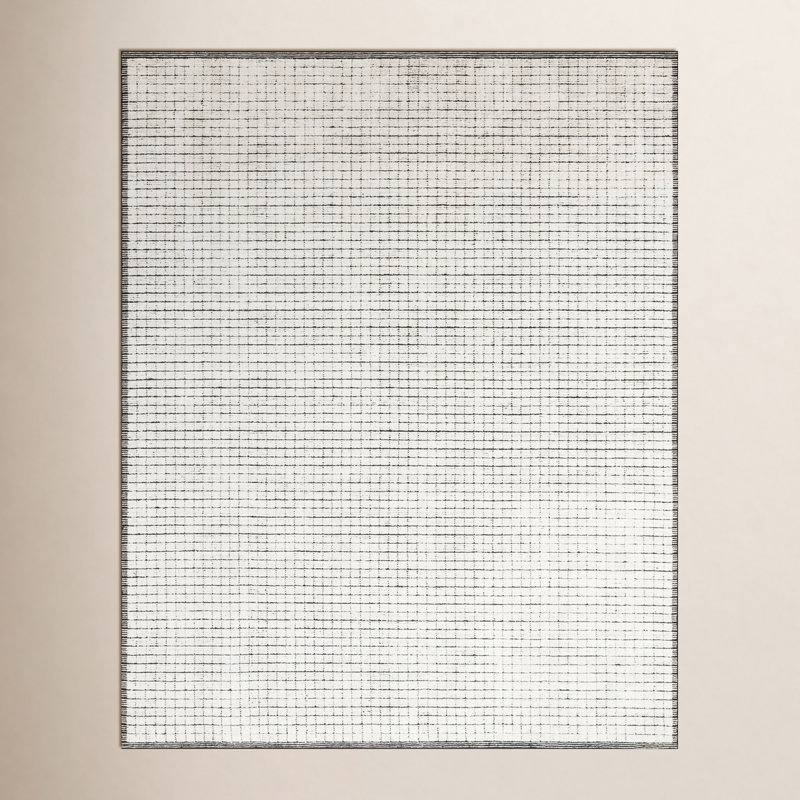 Alba Ivory Black Hand-Loomed Geometric Rug, Runner 2'6" x 8'6"