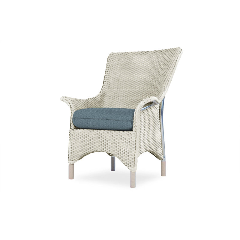 Mandalay Outdoor Dining Armchair, Linen, Flagship Lapis Sunbrella®