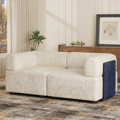 Modern 176cm 2-seater Chenille Sofas No Tool Assembly Required Sectional Sofa