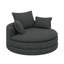 Fauteuil pivotant à 360 °, fauteuil simple d'appoint rond de 57,5 po avec coussins doubles et 3 coussins amovibles-1737427704