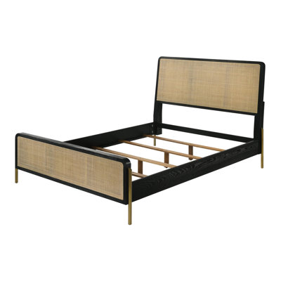 Rattan California King Panel Bed 
