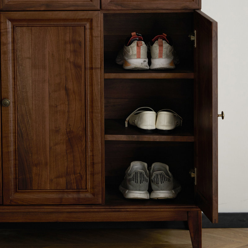 Rangement à chaussures en bois massif rétro