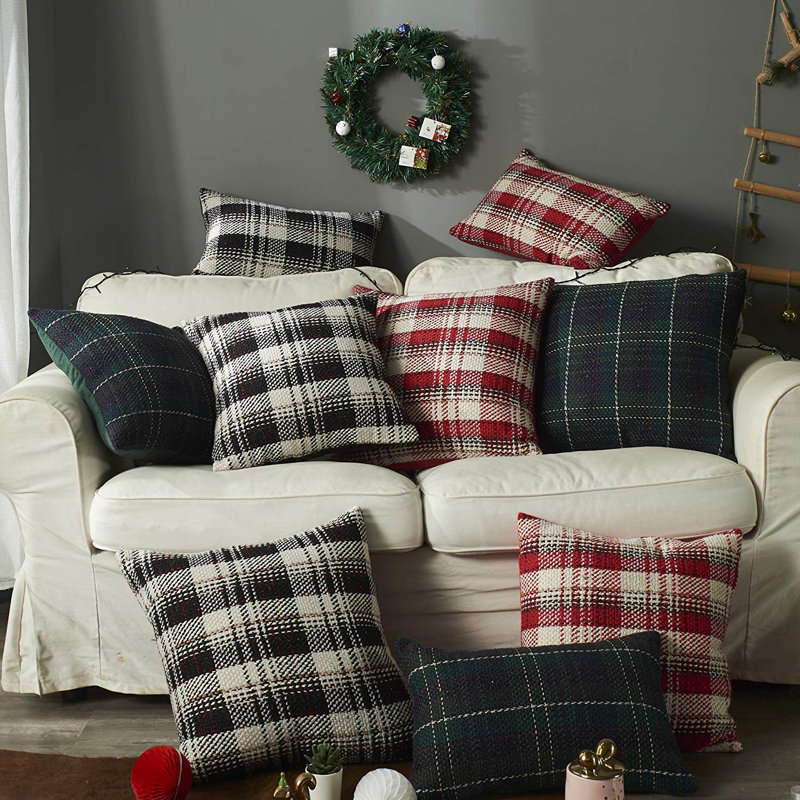 Housse de coussin Holiday Holiday Christmas, Noir, 12 po x 20 po