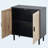 31.5" Rattan Storage Cabinet, Sideboard Buffet Cabinet with Adjustable Shelves and Magnetic Doors
