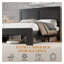 Structure de lit plateforme double avec lattes de bois et rangement sous le lit, noir