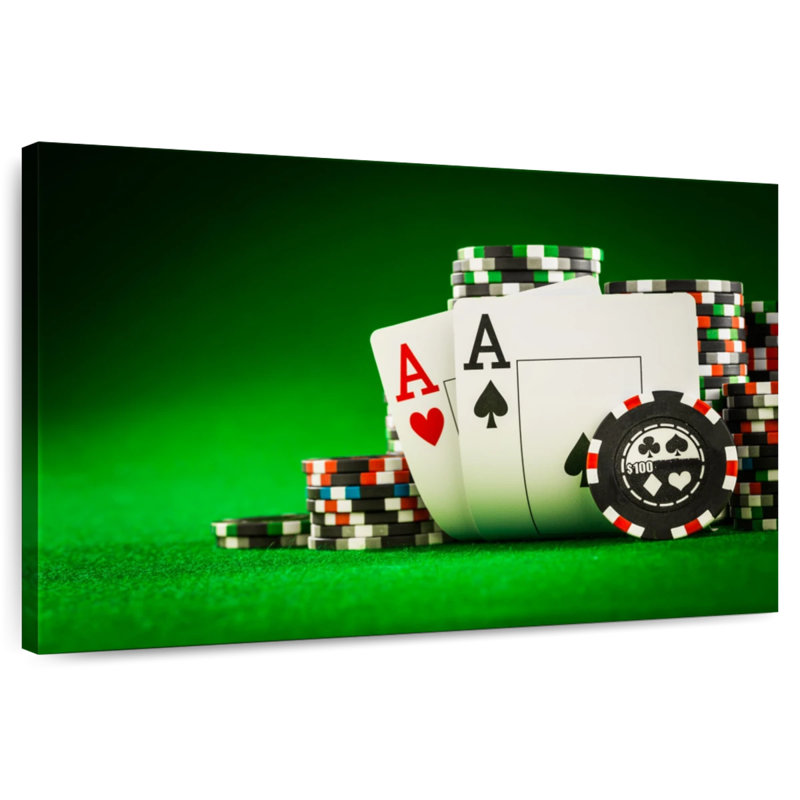 Senne Poker Chips And Cards, 34" H x 51" W