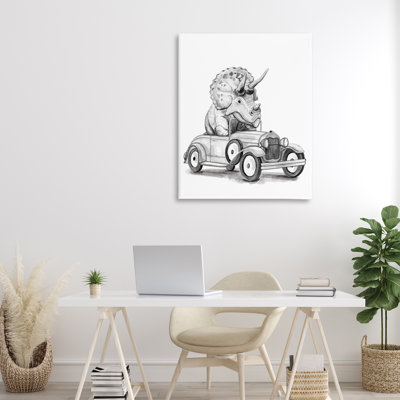 Triceratops dans une toile de véhicule rétro, design par Rachel Nieman