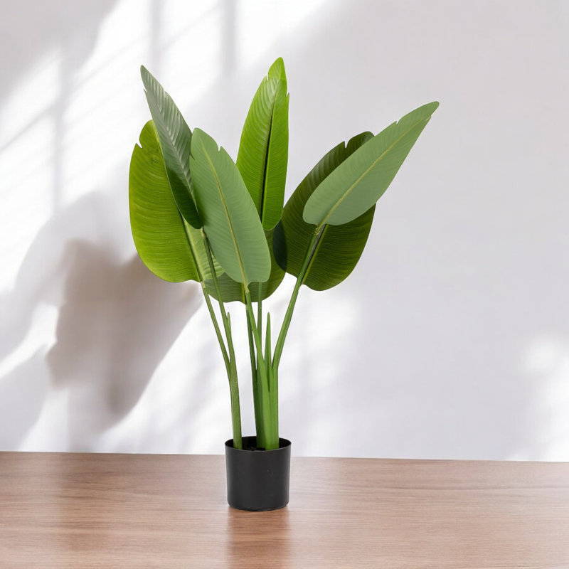 Artificial Bird Of Paradise Tree In Plastic Nursery Pot, 32" H x 20" W x 20" D