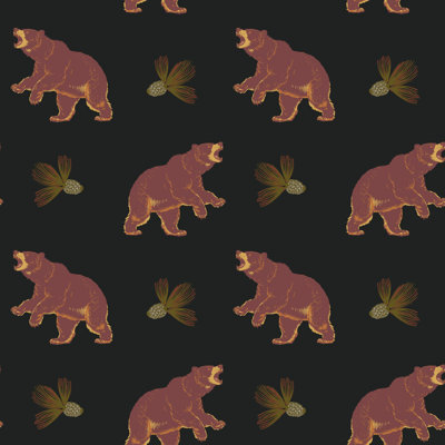 Papier peint Rober Black Bear - Autumn Ember