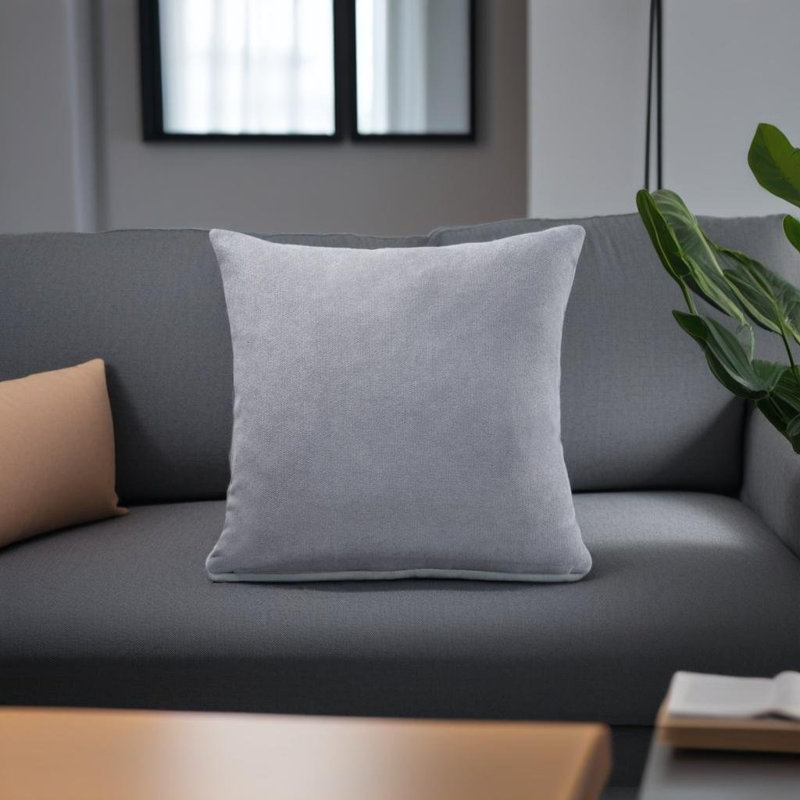 Velvet Feel Chenille Scatter Cushion Cover, 45 cm x 45 cm, Silver