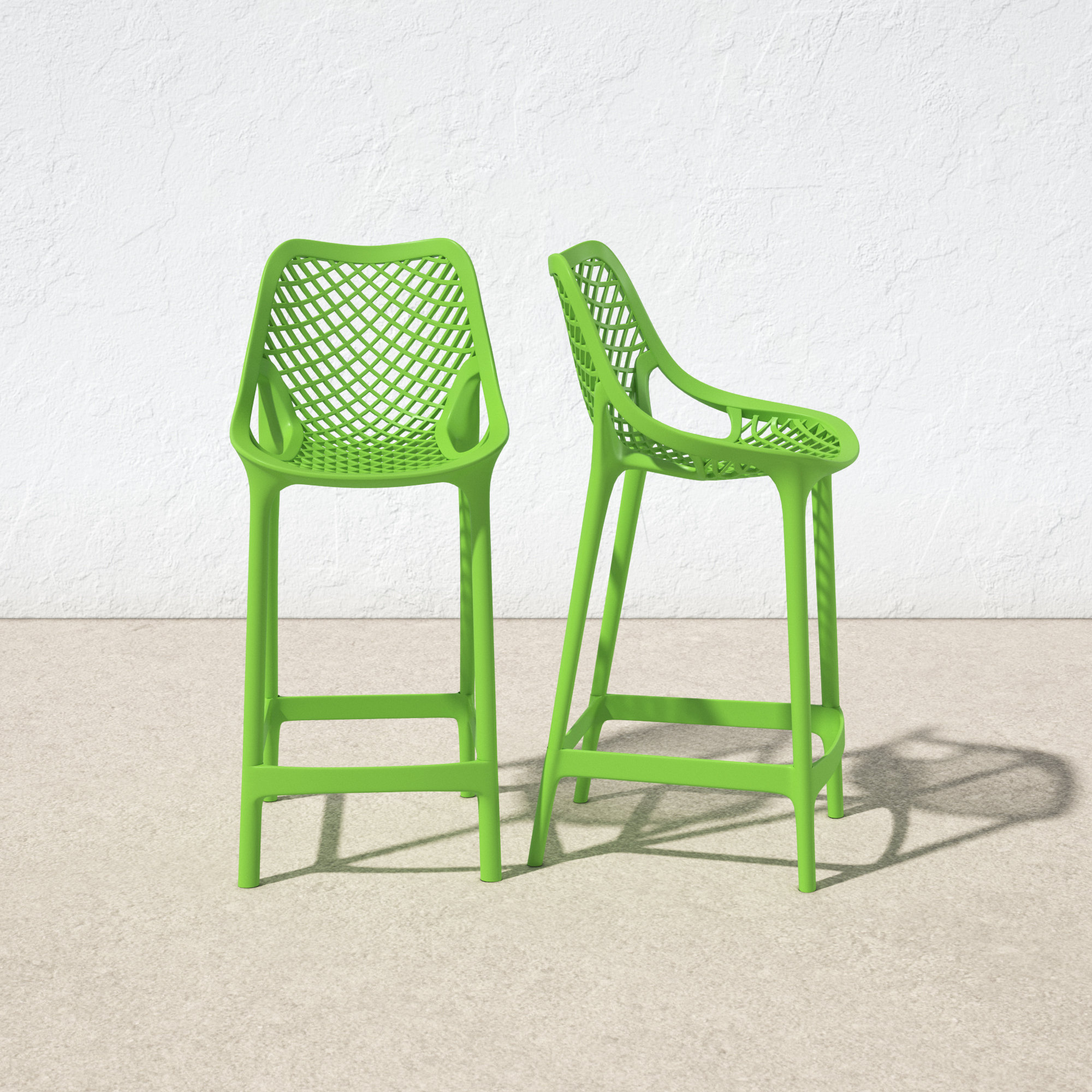 Farrah Patio Bar Stool, Tropical Green, 25.6"