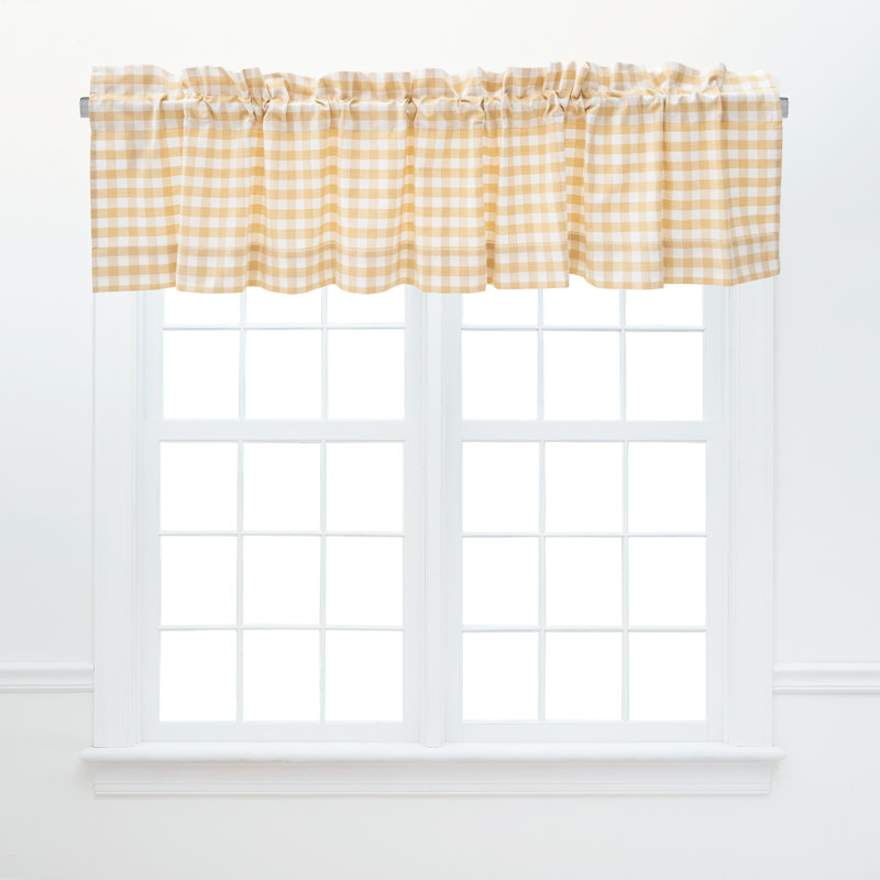 Ashford Cornsilk Yellow Gingham Cotton Valance
