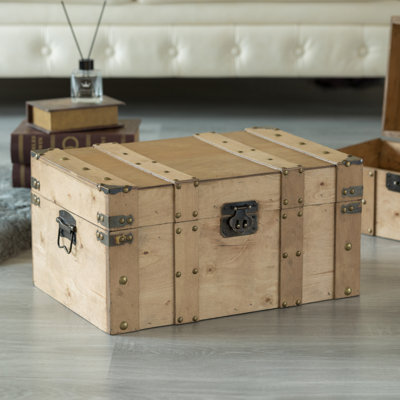 Kimberlin 1 Piece Solid Wood Wicker Trunk