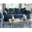 Canapé en microfibre Aruca Sensations, bleu marine