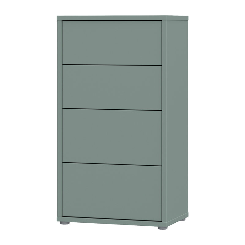 Chadwic Modern 4-drawer chest of drawers, engineered wood, terrakotta, 54.8 cm W x 99.1 cm H x 34.9 cm D, Green