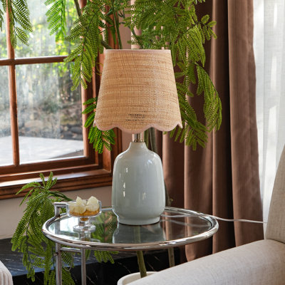 Ceramic Table Lamp with Scallop Shade