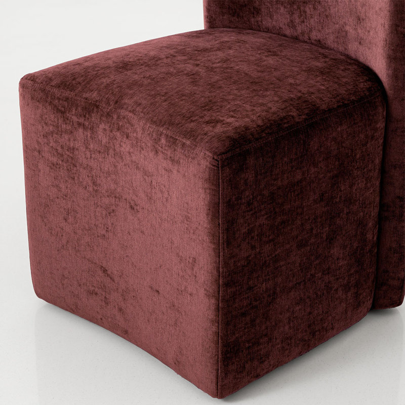 Fauteuils d'appoint entièrement rembourrés en chenille avec roulettes dissimulées, Bourgogne