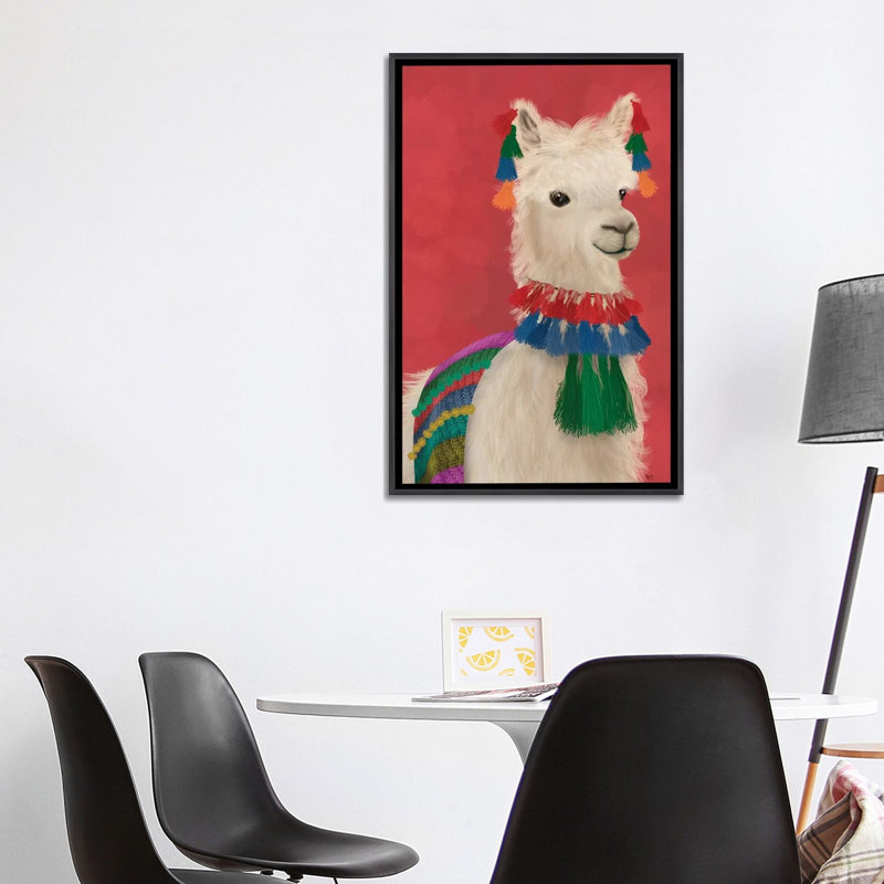 «Llama Traditional 1, Portrait» par Fab Funky - impression d'art graphique, Aucun mat, H 40 po x l 26 po x P 1,5 po