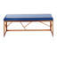 Banc en métal Folia Glam en acier doré et velours gris
