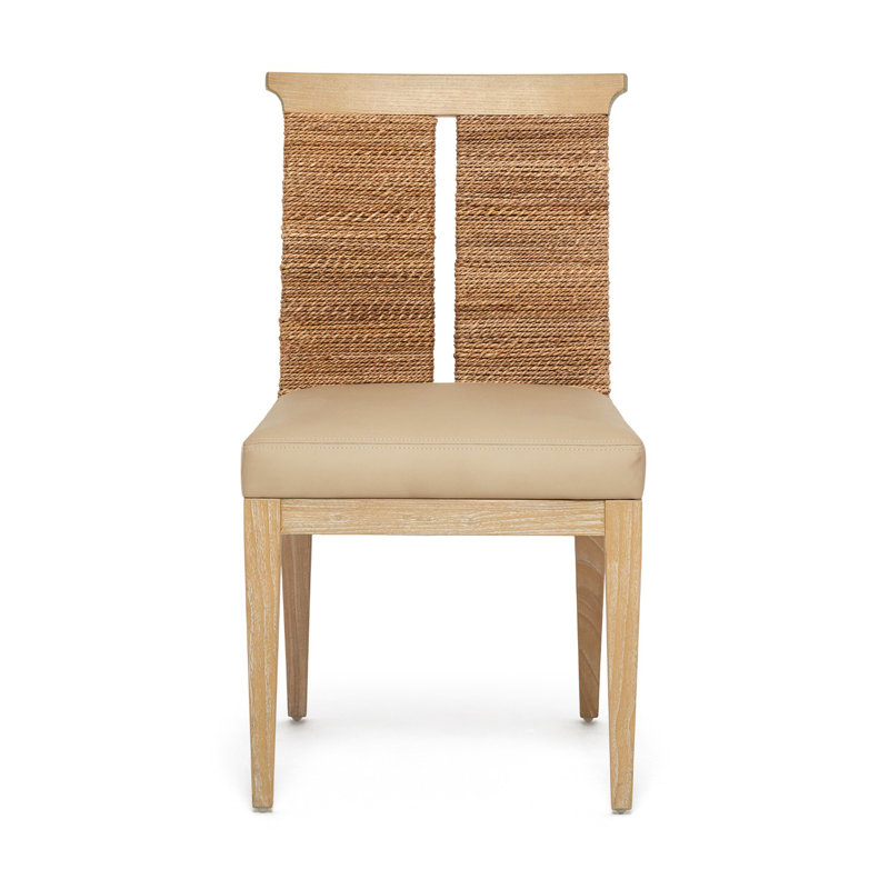 Reed Upholstered Dining Chair, Beige, Saddle
