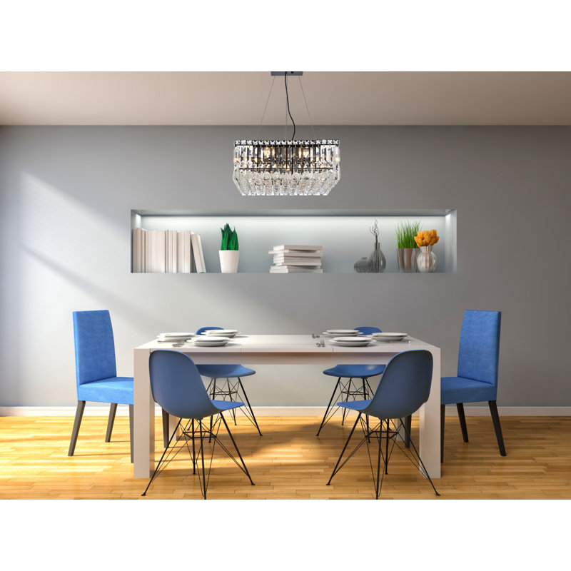 Lustre 20 pouces en cristal noir, 12 lumières