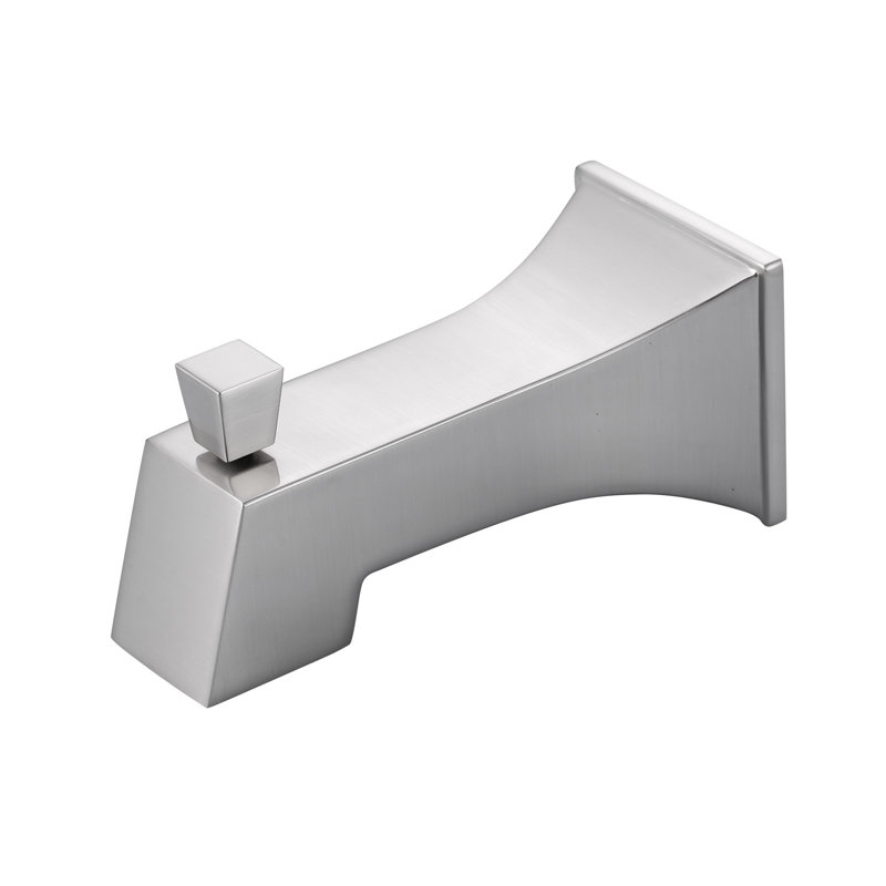 Bath Tub Spout With Universal Connection And Pull-Up Diverter In Chrome, Chrome