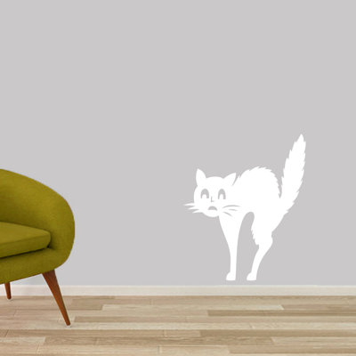 Décalcomanie murale effrayé-chat