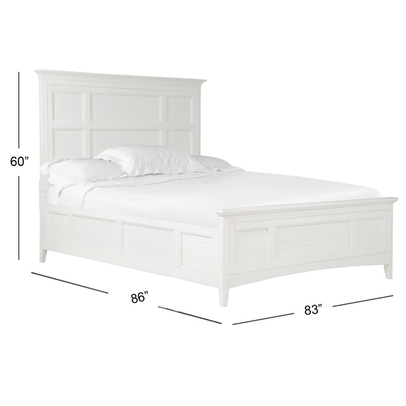 King Panel Bed With 2 Nightstands, King, 3 Pcs: Bed, 2 Nightstands, White