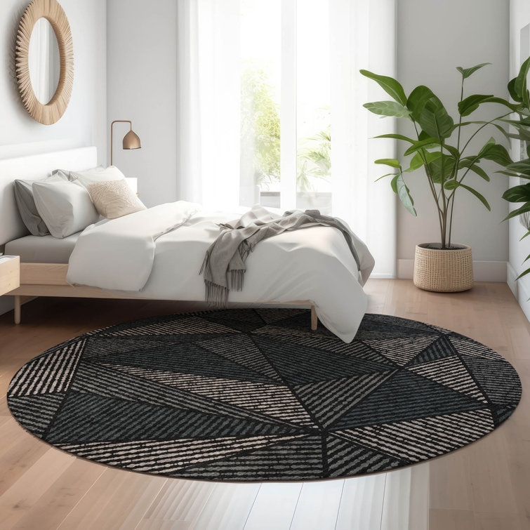 Premium Machine Washable Cerrito Black Rug