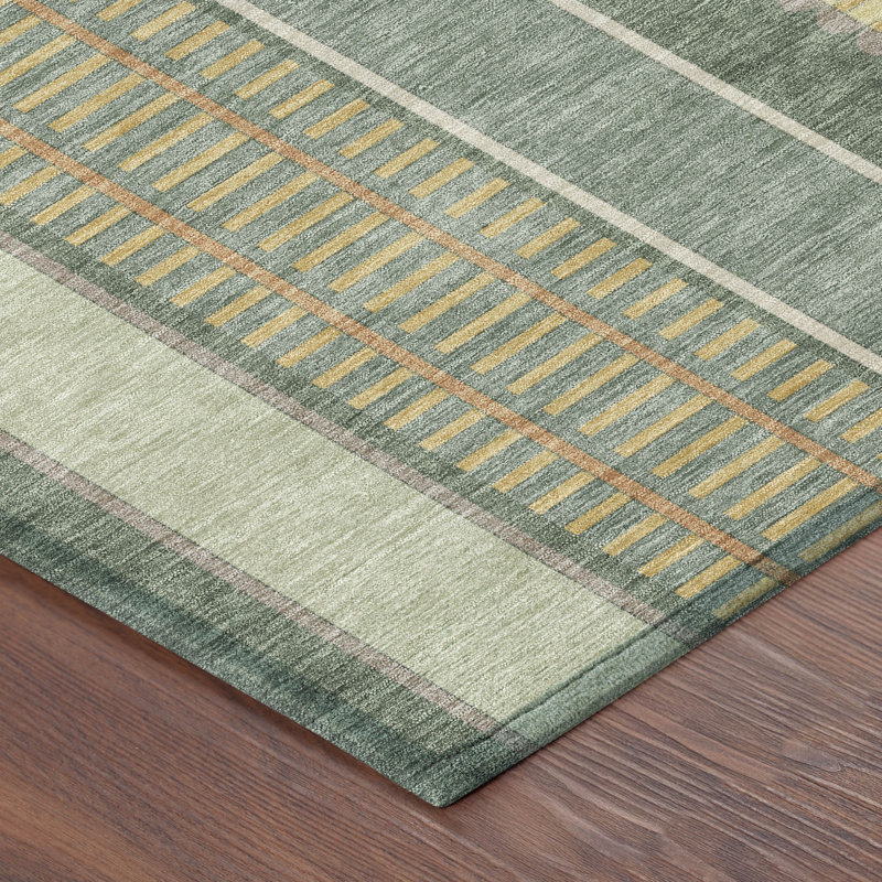Tapis intérieur / extérieur lavable à la machine Chantille ACN2681, Basilic, Tapis de couloir 2 pi 3 po x 7 pi 6 po