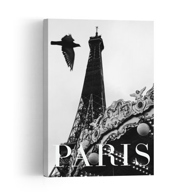 Paris Dove Classic Romantic Vintage Bird Architecture City Wall Art Print 1 Piece Wrapped Canvas Wall Art