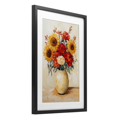 Charmant bouquet d'automne, reproduction encadrée sous verre, design par Petal Prints Design